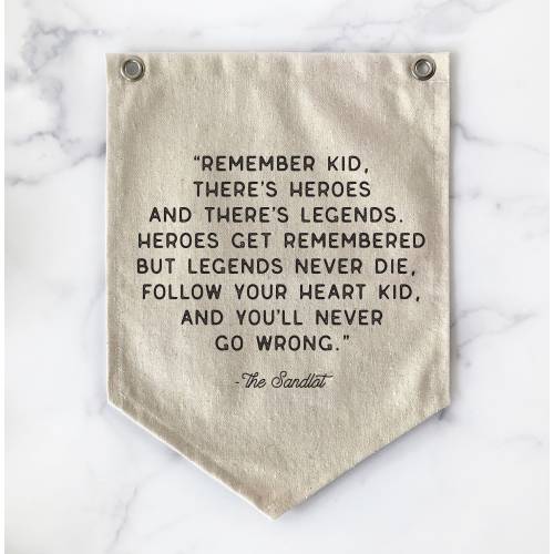 Sandlot Quote Flag, Nursery Wall Decor, Wall Art Pennant Banner, Kids Room Decor, Boys Baseball Bedroom Decor