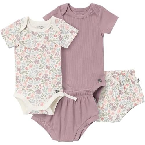 Modern Moments by Gerber Baby 4-pack Short-sleeve Bodysuits & Shortie Set