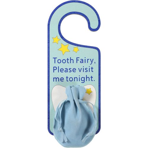 Qunclay Tooth Fairy Door Hanger Bag Fairy Holder Baby Keepsake Container for Lost Teeth Kids Boys Girl Encourage Gift