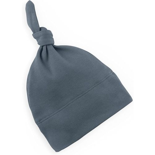 Colored Organics - Newborn Hat - Organic Cotton Baby Hat - Top Knot Newborn Cap - 0-3 Months - Harbor