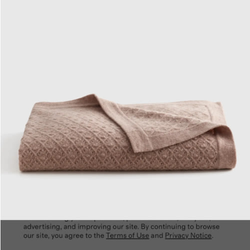 Washable Cashmere Pointelle Baby Blanket