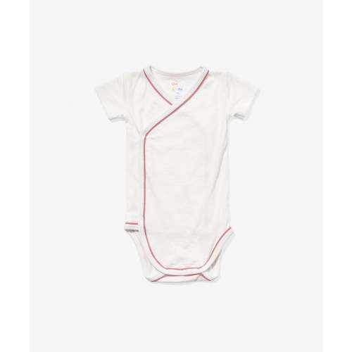 Crossbody Short Sleeve One-piece, Rose Piping, 3m