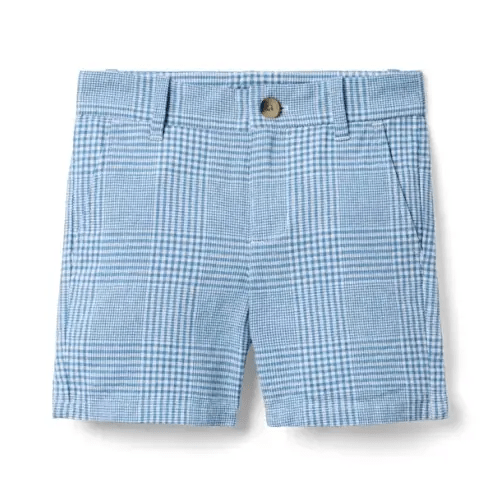 Boy Pebble Beach Tattersall Tattersall Linen-Cotton Short by Janie and Jack