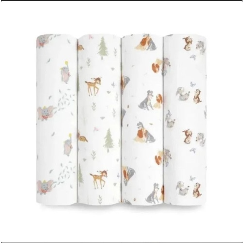 Aden + Anais – 4Pk Disney + Friends Blanket Swaddles – Imgkiss
