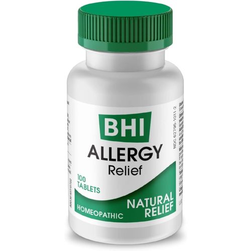 MediNatura BHI Allergy Relief Multi-Symptom Natural Safe Relief of Runny Nose Sneezing Itchy Eyes & Congestion 15 Targeted Homeopathic Active Ingredients Help Calm Discomfort - 100 Tablets