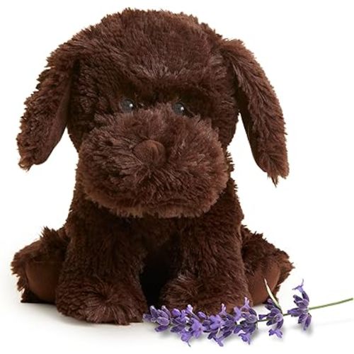 warmies Microwavable & Weighted Stuffed Animals, Chocolate Lab - Heated Stuffed Animal Plushie for Warmth & Comfort - Cute Soft Plush Toys for Adults & Children (Boys, Girls, Babies & Toddlers)