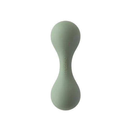 mushie Silicone Baby Shaker Rattle Toy | Ages 3+ Months (Dried Thyme)