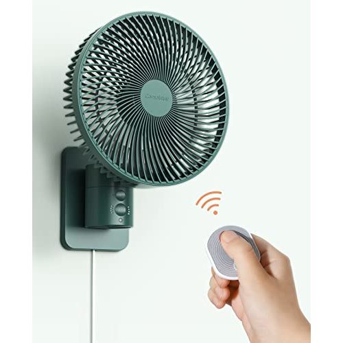 Wall Mounted Oscillating Fan with Remote and Timer,8.5 Inch Small RV Fan with 4 Speeds, 90° Oscillation, 120° Adjustable Tilt, 5.92 feet Wire, Quiet Corner Fans for Bedroom, Indoor Bathroom