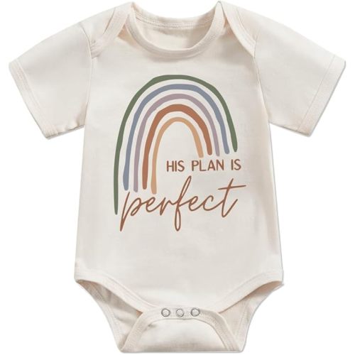 Newborn Infant Baby Boys Girls Funny Letters Print Bodysuit Short Sleeve Romper Pregnancy Announcements