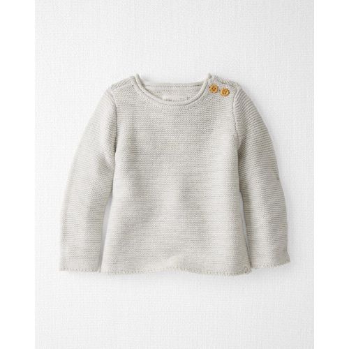 Baby Organic Cotton Knit Sweater - 6M - Oatmeal