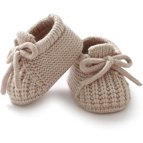 DovFanny Baby Booties Newborn Baby First Shoes Cozy Warm Knit Soft Booties for Toddler Infant Boy Girl