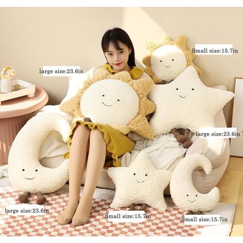 Comfortable Sun Throw pillow Stars Moon Sofa cushion Lovely exquisite cushion (23.6in, Sun)