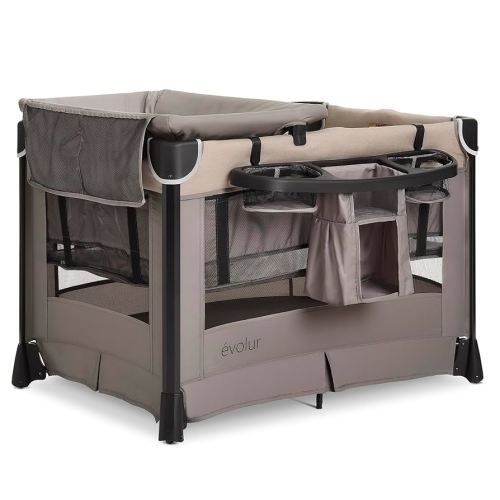 Evolur Cozy Cove Deluxe Playard in Biege