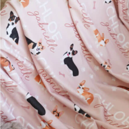 Personalized Baby Name Swaddle Blanket | Dog Breeds