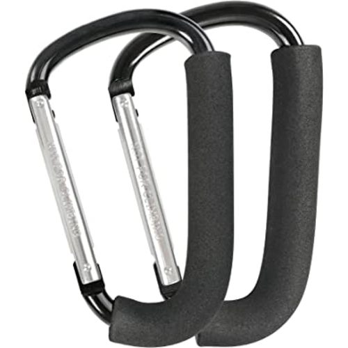 Stroller Hooks, 6.3" Large Stroller Clip, 2 Pack Stroller Hooks for Hanging Bags and Shopping, Stroller Accessories for Mommy, Large Carabiner