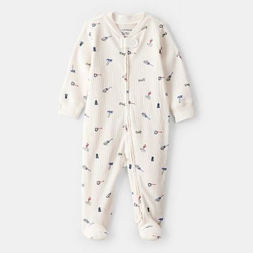 Baby Boy Carter's Construction Print Cotton Long-Sleeve Snug Fit Pajamas