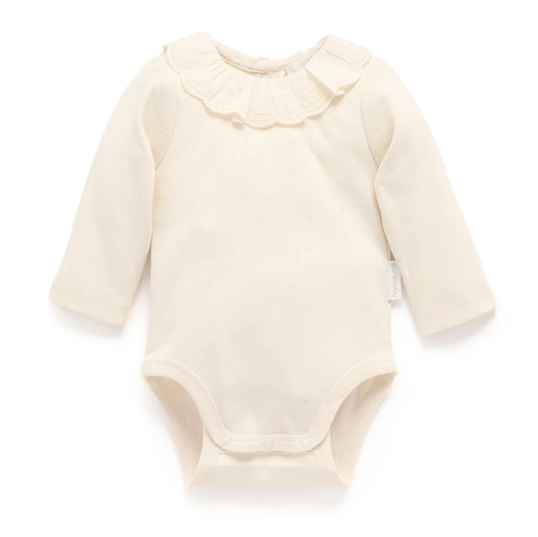 Ruffle Pointelle Bodysuit - Pure baby