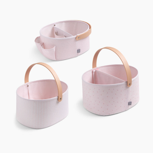 Delta Children babyGap 3-Pack Nested Fabric Storage Bins with Handles - Pink