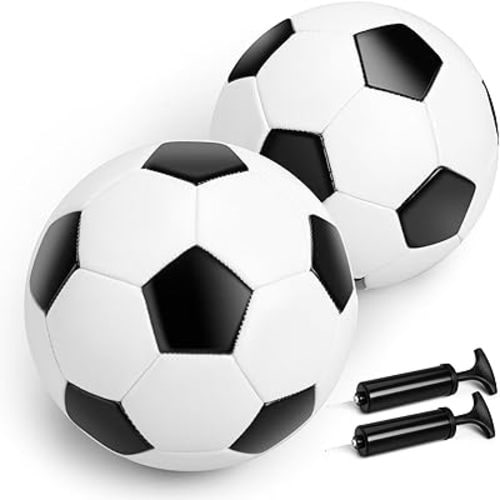 Soccer Ball Size 2 Size 3 Size 4 Size 5 with Pump Deflated - Single, 2 or 3 Pack Operation Christmas Child Items - Official Size & Weight Training Ball - Gift for Toddler Kids Boys Girls Youth Adult