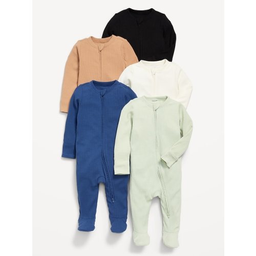 Sleep & Play 2-Way-Zip Footed One-Piece 5-Pack for Baby