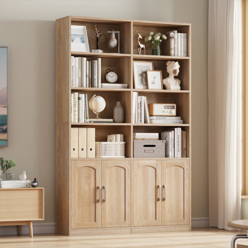Harriet Bee Kirklyn 73"H Storage Bookcase With Doors & Reviews | Wayfair