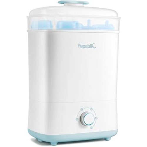 Papablic Baby Bottle Sterilizer and Dryer, Esterilizador De Biberones, Electric Steam Sterilizer for Baby Bottles, Pacifiers, and Pump Parts, Large Capacity 10 Bottle, Fast Sanitizes and Dries Bottles