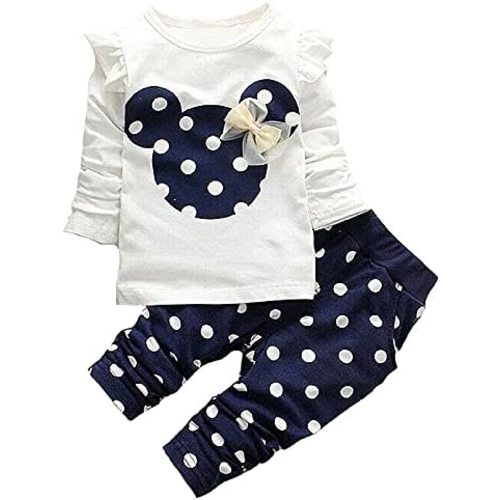 Cute Toddler Baby Girls Clothes Set Long Sleeve T-Shirt and Pants Kids 2pcs Outfits