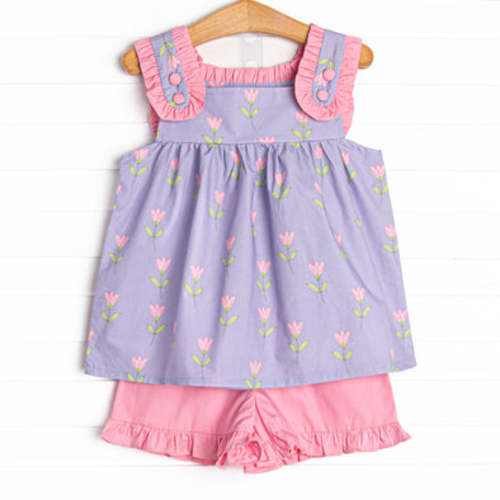 Tulip Blooms Short Set, Purple – Stitchy Fish