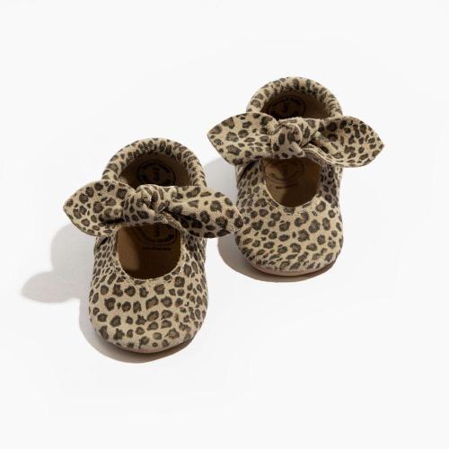 Micro Leopard Knotted Bow Baby Shoe