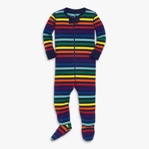 Clearance baby organic zip footie in rainbow (sizes 0-24m) | Primary.com