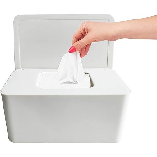 Moorfowl Baby Wipe Dispenser for Bathroom, Upgarde Design(8.2L x 4.9W x 3.9H inches), Minimalist Flushable Wipes Container for Home Car