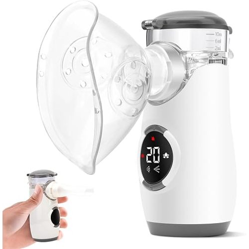 YABULI Nebulizer - Portable Nebulizer for Adults and Kids, Nebulizer Machine with Intuitive LED Interface, Nebulizer for Home and Travel Use