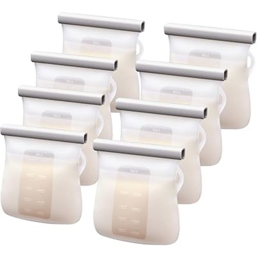 8PCS Silicone Breastmilk Storage Bags, 8.5oz/250ml