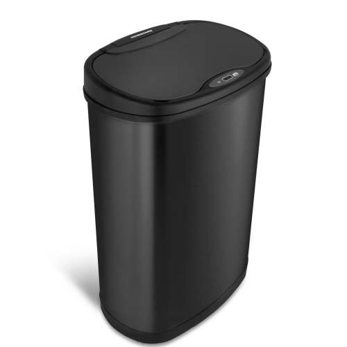 Nine Stars 13.2 Gallon Trash Can, Motion Sensor Kitchen Trash Can, Black Stainless Steel