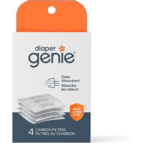 Diaper Genie Carbon Filter (4-Pack) | Diaper Pail Odor Eliminator & Deodorizer | Compatible with the Diaper Genie Complete and Expressions Pail