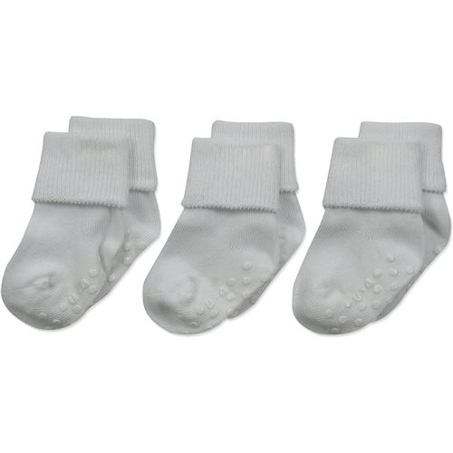 Jefferies Socks Unisex Baby Organic Cotton Non-Skid Turn Cuff Socks 3 Pair Pack