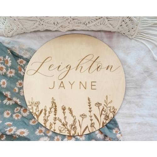 Engraved Baby Name Sign / Wooden Name Sign / Baby Name Plaque / Name Announcement Plaque / Rose Nursery Decor / Newborn Photo Prop - Etsy