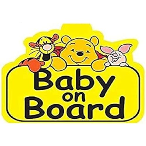 2 pcs Baby on Board - 6 inches, Cute Bear Cartoon Sticker for Car Bumper, Truck, Laptop, Door