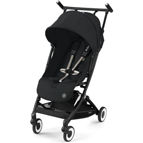 Cybex Libelle Lightweight Travel Baby Stroller with Ultra Compact Carry On Fold, Smooth Suspension, and One Hand Adjustable Recline, Travel System Ready, Magic Black