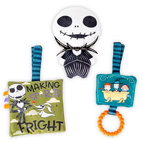 KIDS PREFERRED Disney Baby The Nightmare Before Christmas - 3 Piece Gift Set with Stuffed Jack Skellington Plush and Activity Toys for Babies and Toddlers, Medium
