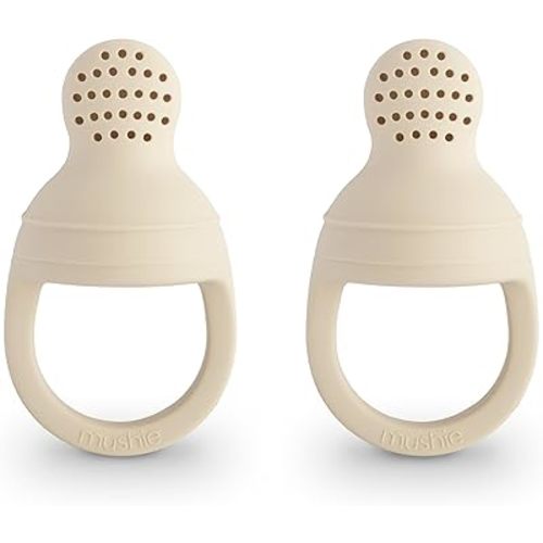 mushie Silicone Baby Fresh Fruit & Food Feeder Pacifier | 6 Months+ (Shifting Sand)