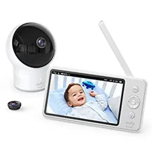 Video Baby Monitor, eufy Baby, Video Baby Monitor with Camera and Audio, 720p HD Resolution, Night Vision, 5" Display, 110° Wide-Angle Lens Included, Lullaby Player, Ideal for New Moms