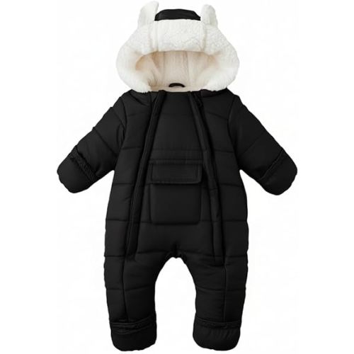 AiWMGL Baby Girls Boys Snowsuit Newborn Winter Clothes Jumpsuit Romper Infant Hooded Fleece Coat Jacket Outwear