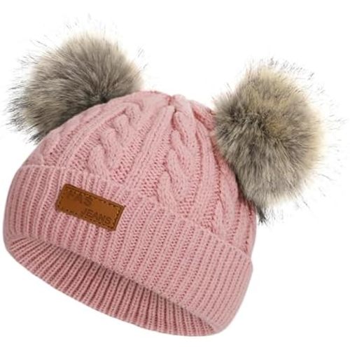 Century Star Baby Girl Winter Hats Cute Beanie for Girls Boys Knit Hats Warm Infant Toddler Beanie Pom Pom Cap
