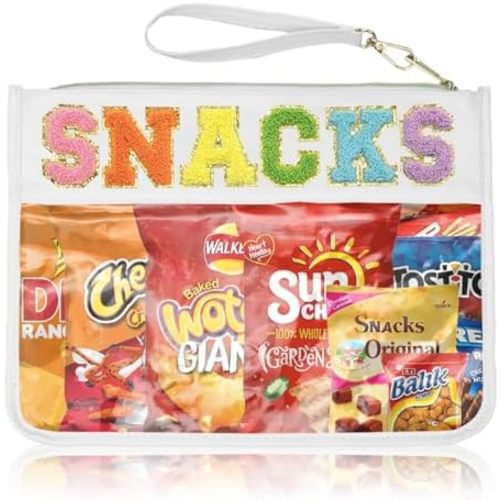Snack Bags Pouch Travel Makeup Bag Chenille Letter Bags for Zipper Pouch Clear Cosmetic Bag Tote Bag Makeup Travel Bag for Women
