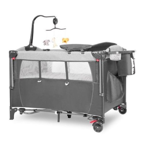 CIESMSI Baby Bedside Bassinet w/Changing Table , 5-in-1 Portable Playard Nursery Center Newborn to Toddler