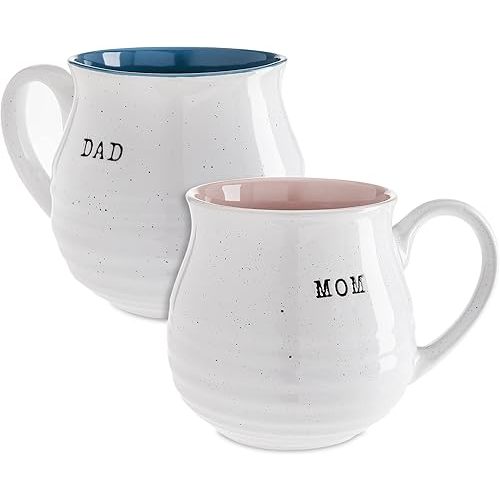 Sheffield Home Set of Coffee Mugs- Mom and Dad 2 Pack Stoneware Mugs