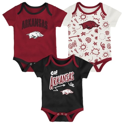 Arkansas Razorbacks Outerstuff Newborn & Infant Three-Pack All Day Play Bodysuit Set