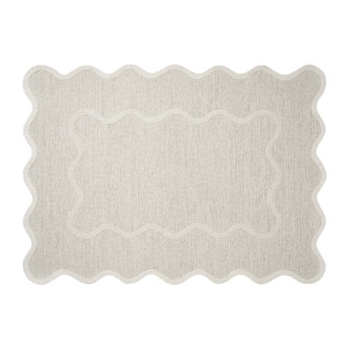 My Texas House Ivory Scallop Wool Indoor Area Rug, 5' x 7'