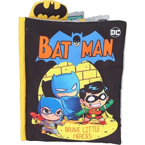 My First Comic Soft Book - Kids Preferred DC Comics The Batman Brave Little Heros Baby Crinkle Soft Sensory Book with Soft Fabric for Babies, 6.25x9 Inch